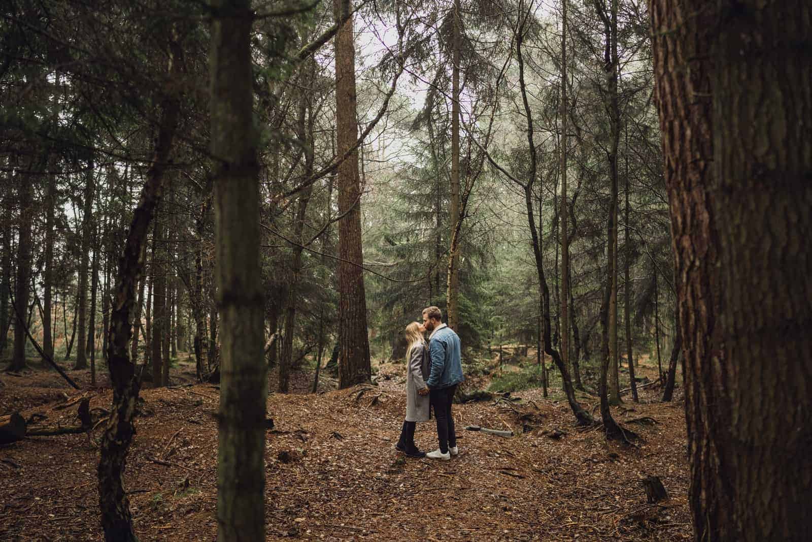 cheshire engagement photos in delamere forest
