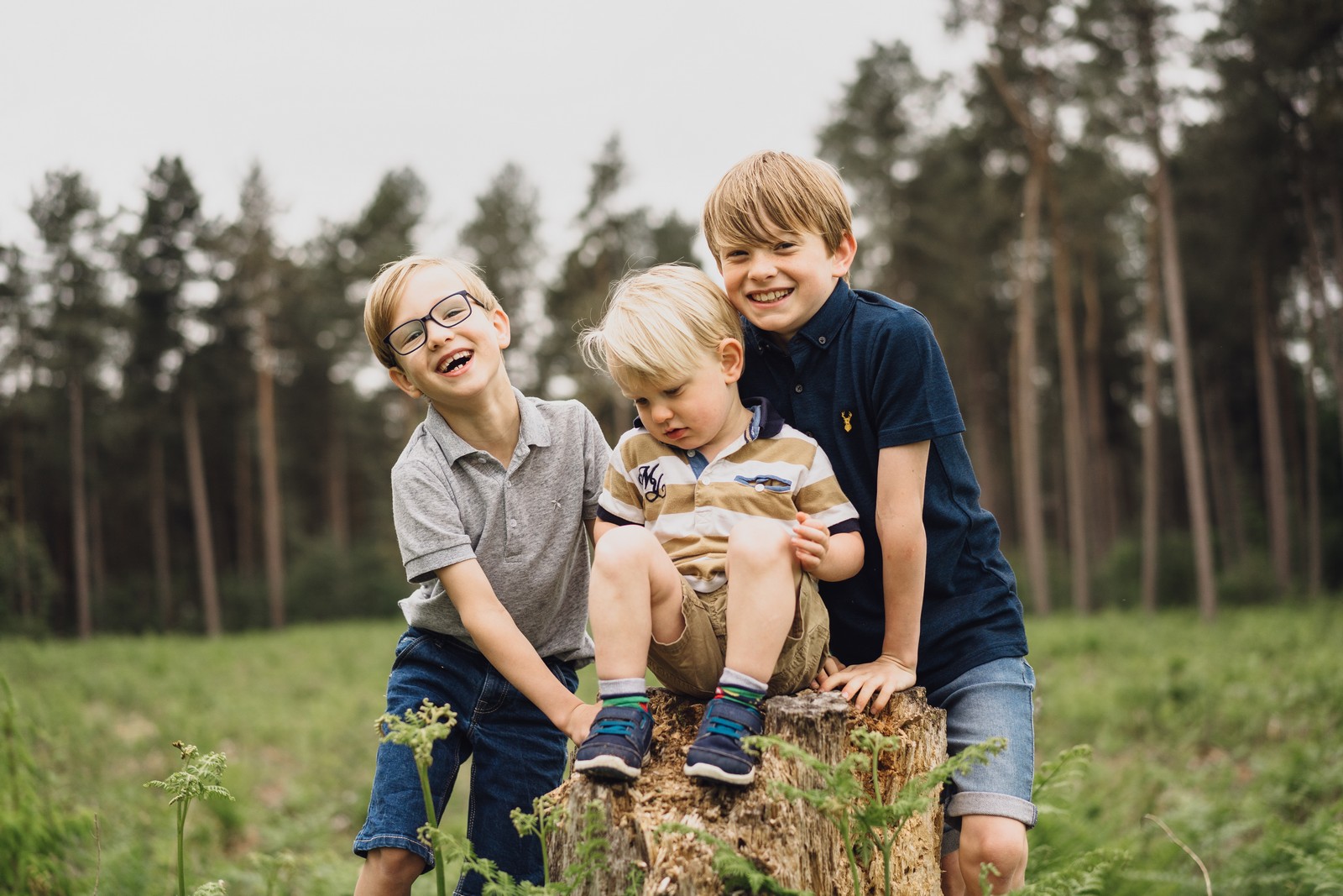 family in the woods